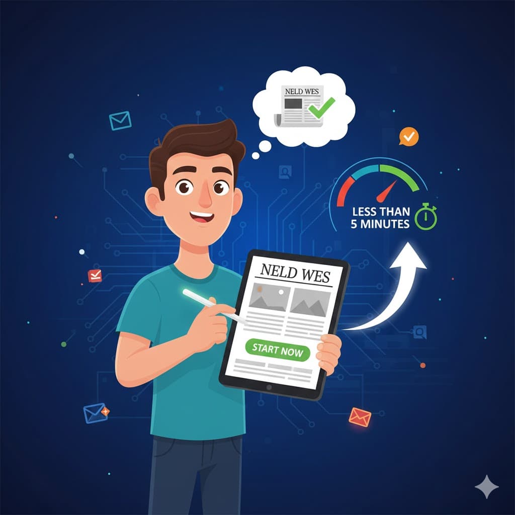 modern newspaper website dashboard interface with beautiful typography and clean design